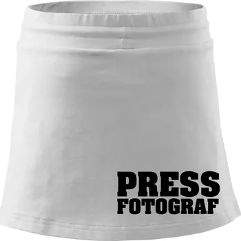 Dámská sukně Novinář nápis - Press Fotograf - Sportovní sukně - two in one - XL ( Bílá )