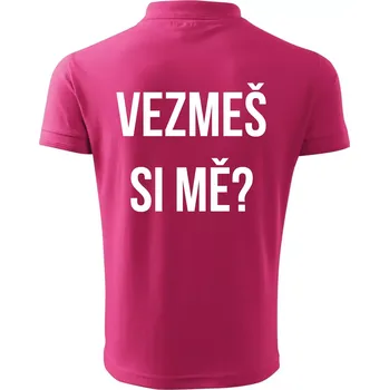 Pánská košile Zásnuby - Polokošile pánská Pique Polo 203 - M ( Purpurová )