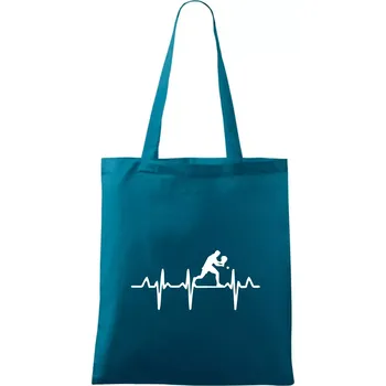 EKG stolní tenista stojící - Taška bavlněná - 42 x 38 cm ( Petrolejová )