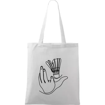 Badminton jedním tahem - Taška bavlněná - 42 x 38 cm ( Bílá )