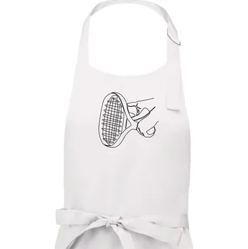 Kuchyňská zástěra Tenisová raketa jednim tahem - Dámská zástěra na vaření - Univerzální velikost ( Bílá )