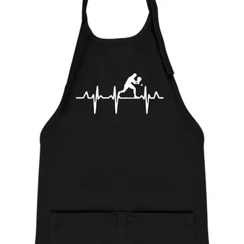 Kuchyňská zástěra EKG stolní tenista stojící - Dětská zástěra na vaření - Univerzální velikost ( Černá )
