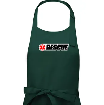 Kuchyňská zástěra Záchranář rescue kříž červený - Dámská zástěra na vaření - Univerzální velikost ( Lahvově zelená )