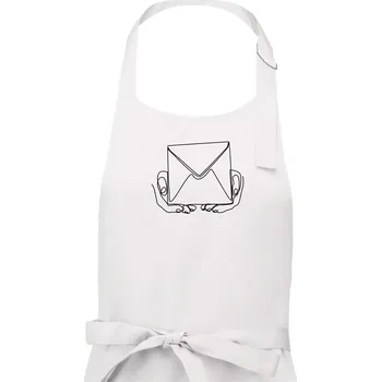 Kuchyňská zástěra Obálka pošták jedním tahem - Pánská zástěra na vaření - Univerzální velikost ( Bílá )