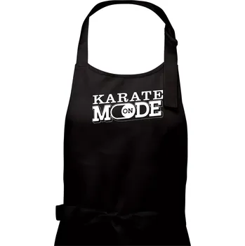 Kuchyňská zástěra Karate mode - Pánská zástěra na vaření - Univerzální velikost ( Černá )