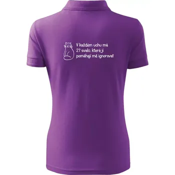 Kočka - 27 svalů - Polokošile dámská Pique Polo - 3XL ( Fialová )