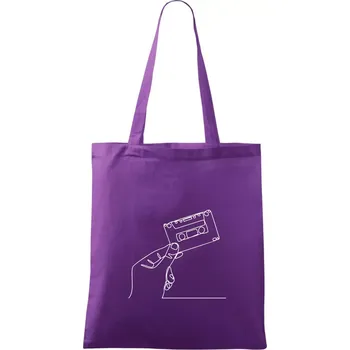 MC kazeta jedním tahem - Taška bavlněná - 42 x 38 cm ( Fialová )