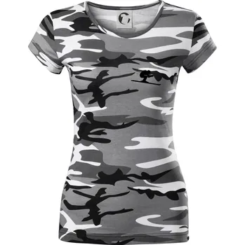 Dámské tričko Sjezdař prso - Dámské maskáčové triko - L ( Šedý maskáč )