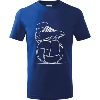 Fotbalový míč kopačka jedním tahem - Tričko dětské bavlněné - 98 cm / 2 roky ( Královská modrá )