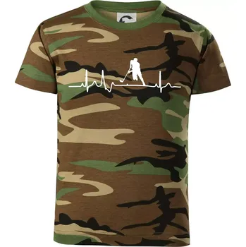 Chlapecké tričko EKG floorball - Dětské maskáčové triko - 122 cm/6 let ( Hnědý maskáč )