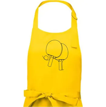 Kuchyňská zástěra Pálky na stolní tenis jedním tahem - Dámská zástěra na vaření - Univerzální velikost ( Žlutá )