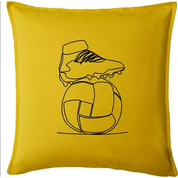 Polštář Fotbalový míč kopačka jedním tahem - Polštář 50x50 - 50x50 - Pouze potah ( Žlutá )