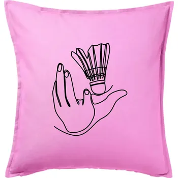 Polštář Badminton jedním tahem - Polštář 50x50 - 50x50 - Pouze potah ( Růžová )