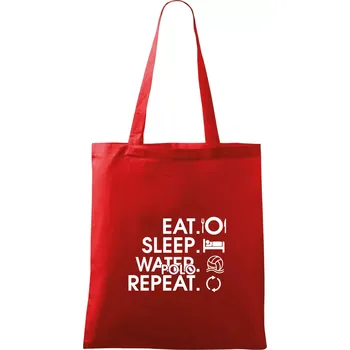 Nákupní taška Eat sleep water polo repeat - Taška bavlněná - 42 x 38 cm ( Červená )
