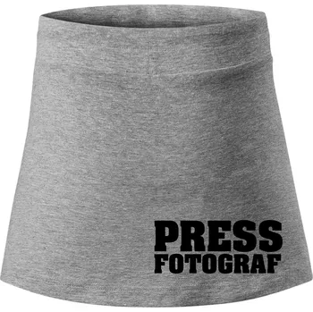 Dámská sukně Novinář nápis - Press Fotograf - Sportovní sukně - two in one - M ( Tmavě šedý melír )