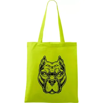 Americký stafordširský teriér hlava - Taška bavlněná - 42 x 38 cm ( Limetková )