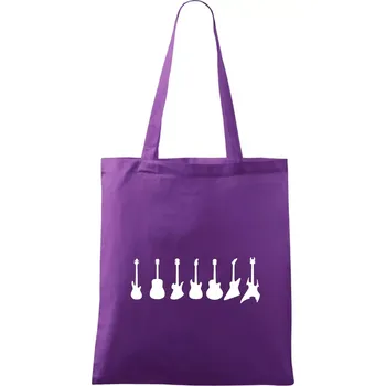 Kytary v řadě - Taška bavlněná - 42 x 38 cm ( Fialová )