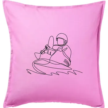 Polštář Kajak na vodě jedním tahem - Polštář 50x50 - 50x50 - Pouze potah ( Růžová )