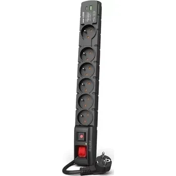 Přepěťová ochrana Prodlužovací přepěťová ochrana s USB A+C 5 m, 6× 230 V, PD 3.0 a QC, černá