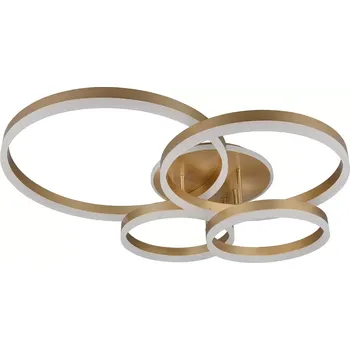 Trio Leuchten 632210479 DRAKE - Stropní LED svítidlo s dálkovým ovladačem, LED 50W, 2700 - 6000K, 80 x 70cm (Stropní lustr stmívatelný dálkovým ovladačem ve zlaté barvě)