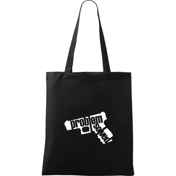 Problém - zbraň - Taška bavlněná - 42 x 38 cm ( Černá )