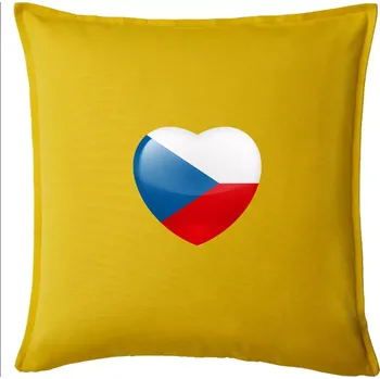 Polštář České srdce - vlajka - Polštář 50x50 - 50x50 - Pouze potah ( Žlutá )
