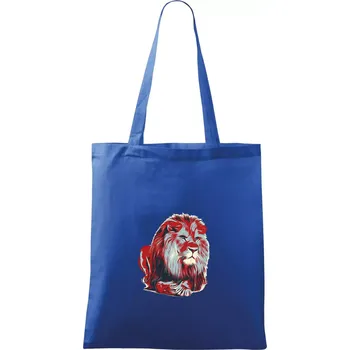 Nákupní taška Lev vintage - Taška bavlněná - 42 x 38 cm ( Královská modrá )