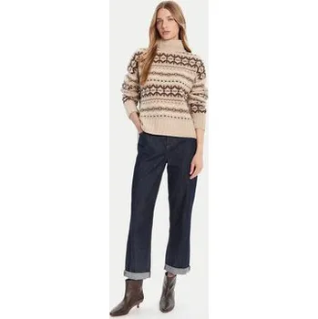 Dámský svetr Barbour Rolák Helen LKN1560GY15 Béžová Regular Fit 14