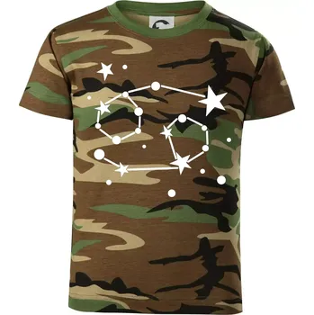 Chlapecké tričko Souhvězdí - Cancer - Rak - Dětské maskáčové triko - 122 cm/6 let ( Hnědý maskáč )