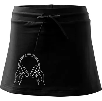 Dámská sukně Sluchátka jedním tahem - Sportovní sukně - two in one - M ( Černá )