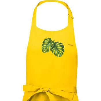 Kuchyňská zástěra Monstera - dva listy - Pánská zástěra na vaření - Univerzální velikost ( Žlutá )