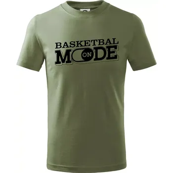 Basketbal mode - Tričko dětské bavlněné - 146 cm/10 let ( Khaki )