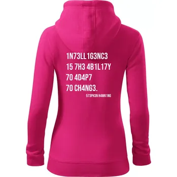 Dámská mikina Test inteligence - Stephen Hawking - Dámská mikina trendy zipper s kapucí - L ( Purpurová )