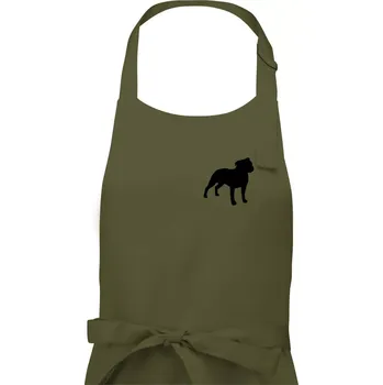 Kuchyňská zástěra Americký stafordširský teriér Na prsu - Dámská zástěra na vaření - Univerzální velikost ( Khaki )