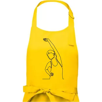 Kuchyňská zástěra Protahující se žena jedním tahem - Dámská zástěra na vaření - Univerzální velikost ( Žlutá )