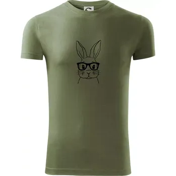 Pánské tričko Králík s brýlemi - Viper FIT - Pánské zůžené tričko - 2XL ( Khaki )