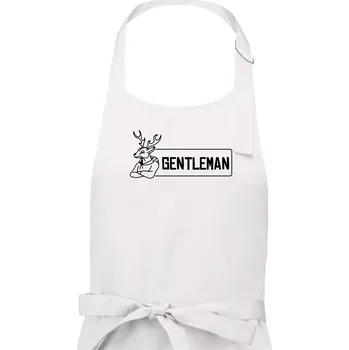 Kuchyňská zástěra Jelen gentleman - Pánská zástěra na vaření - Univerzální velikost ( Bílá )