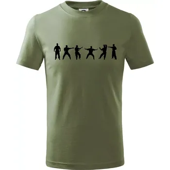 Karate postavy - Tričko dětské bavlněné - 104-110cm / 3-4 roky ( Khaki )