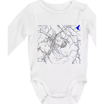 Kojenecký body Kopřivnice - Mapa s vodními toky - Body kojenecké s dlouhým rukávem - Dlouhý r. do 3 měs ( Bílá )