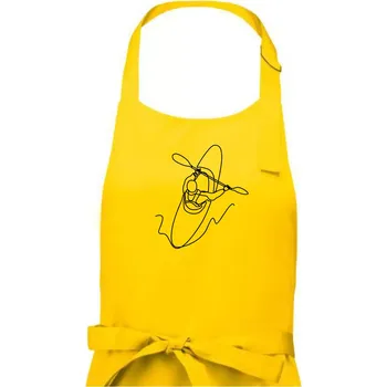 Kuchyňská zástěra Kajak ze shora jedním tahem - Dámská zástěra na vaření - Univerzální velikost ( Žlutá )