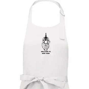 Kuchyňská zástěra Welcome to NYC - Dámská zástěra na vaření - Univerzální velikost ( Bílá )