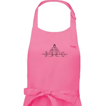 Kuchyňská zástěra Vzpírání jedním tahem - Dámská zástěra na vaření - Univerzální velikost ( Růžová )