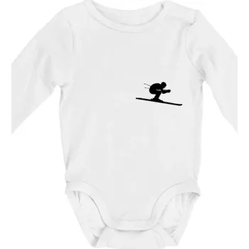 Sjezdař prso - Body kojenecké s dlouhým rukávem - Dlouhý r. do 3 měs ( Bílá )