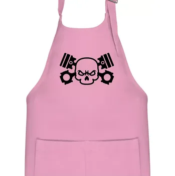 Kuchyňská zástěra Lebka písty - Dětská zástěra na vaření - Univerzální velikost ( Růžová )