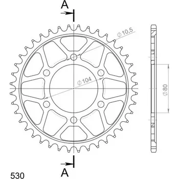 Řetězová sada pro motocykl Řetězová rozeta SUPERSPROX RFE-488:40-BLK černý 40 zubů, 530