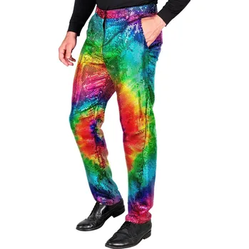 Karnevalový kostým Pánské disco kalhoty s flitry - S