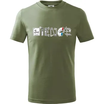 Chlapecké oblečení Science věda nápis - Tričko dětské bavlněné - 98 cm / 2 roky ( Khaki )
