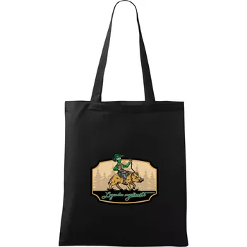 Nákupní taška Legenda myslivosti divočák - Taška bavlněná - 42 x 38 cm ( Černá )