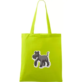 Knírač samolepka - Taška bavlněná - 42 x 38 cm ( Limetková )