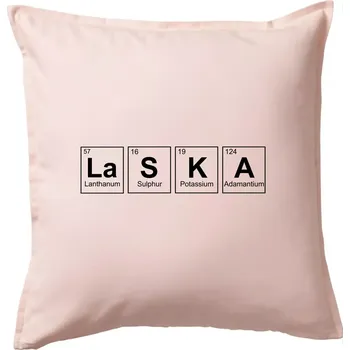 Polštář Láska - periodická tabulka - Polštář 50x50 - 50x50 - Pouze potah ( Světle růžová )